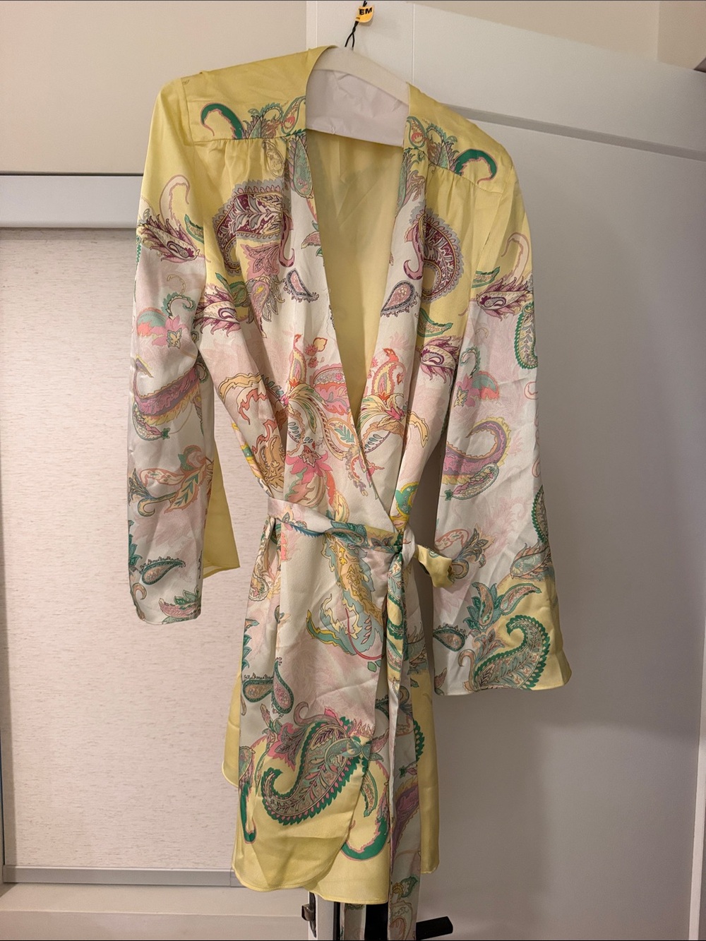 Women’s Paisley Satin dress - Yellow